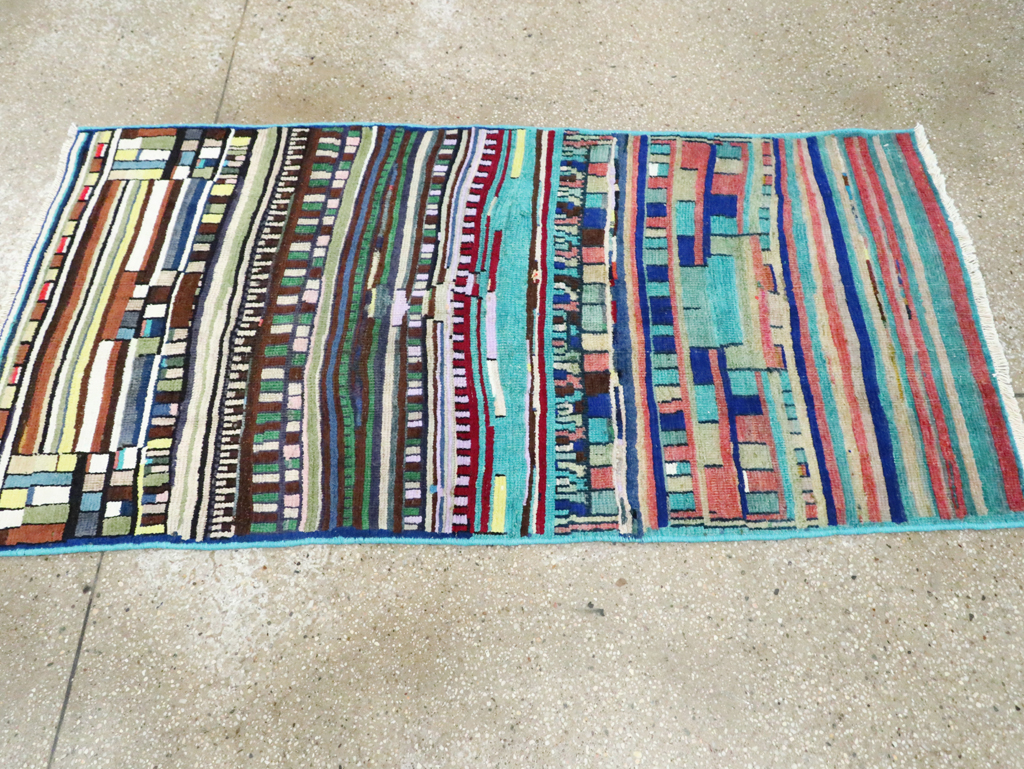 Vintage Persian Mahal Throw Rug, No.27433 - Gss