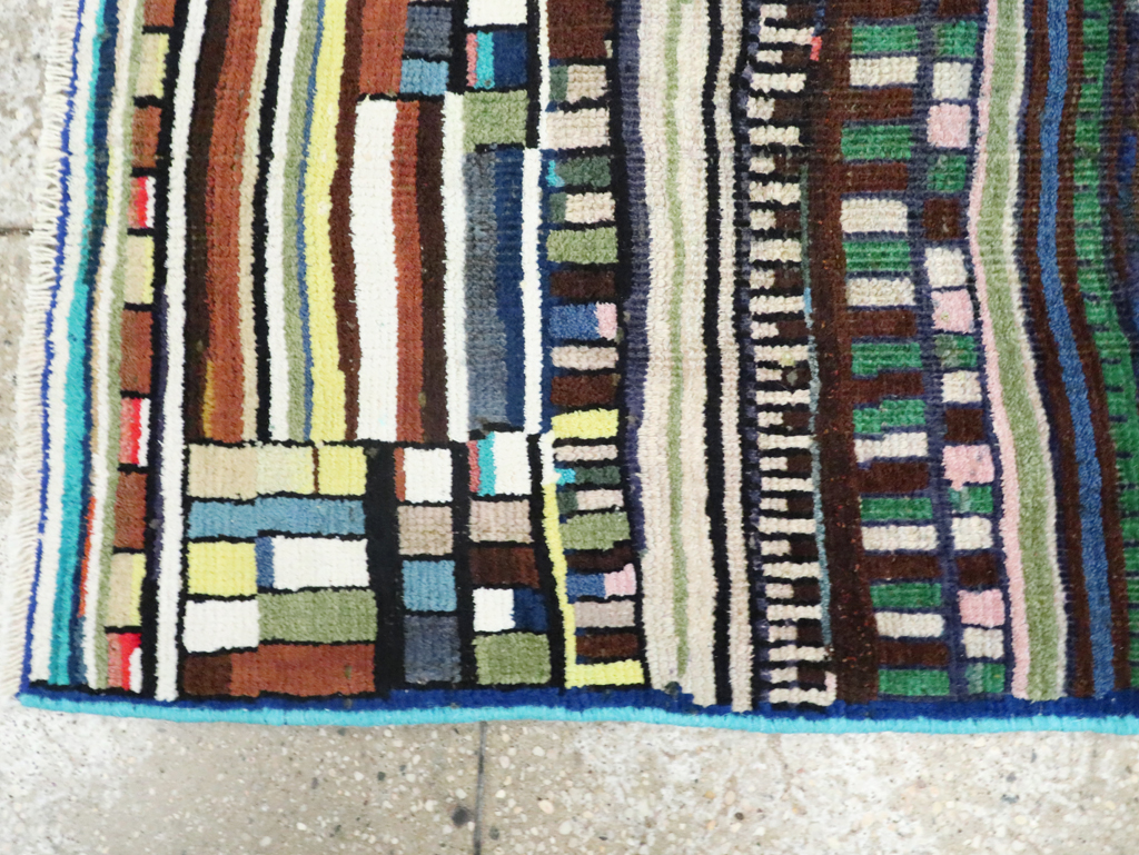 Vintage Persian Mahal Throw Rug, No.27433 - Gss