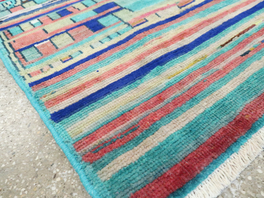 Vintage Persian Mahal Throw Rug, No.27433 - Gss