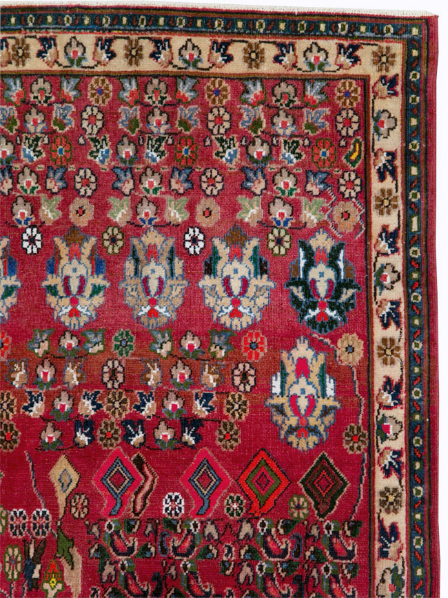 Vintage Persian Mashad Accent Rug, No.27448 - Gss