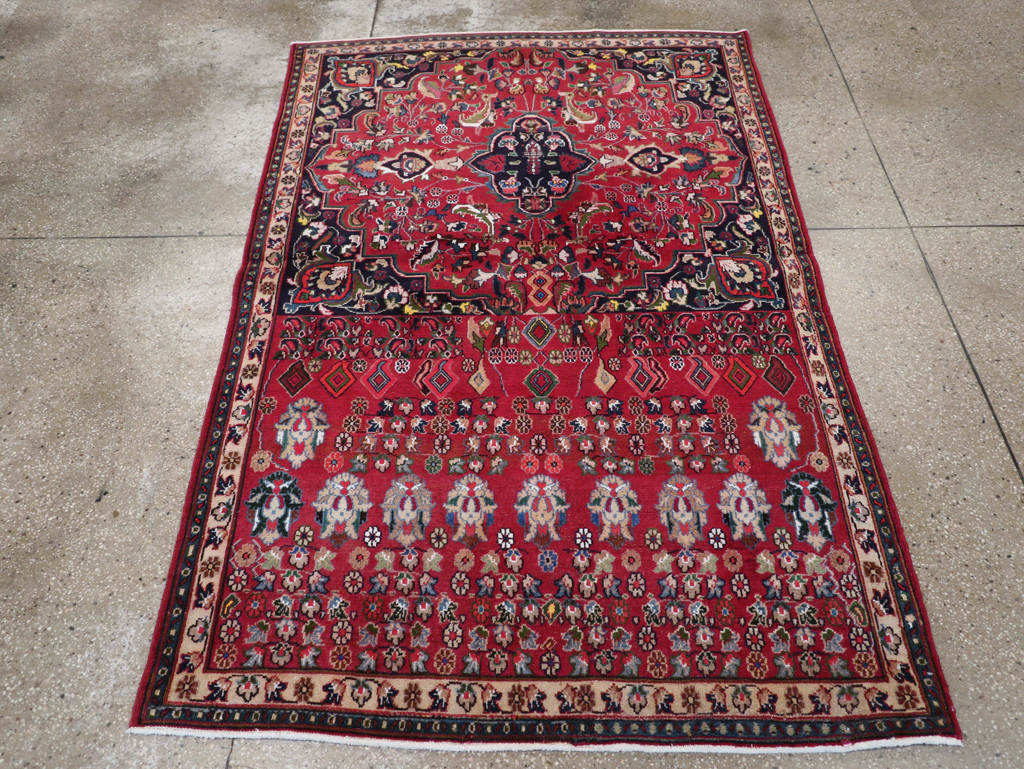 Vintage Persian Mashad Accent Rug, No.27448 - Gss