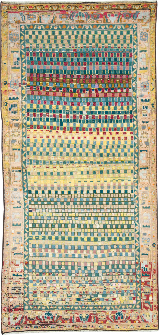 Vintage Persian Modern Style Hamadan Throw Rug, No.27451 - Gss