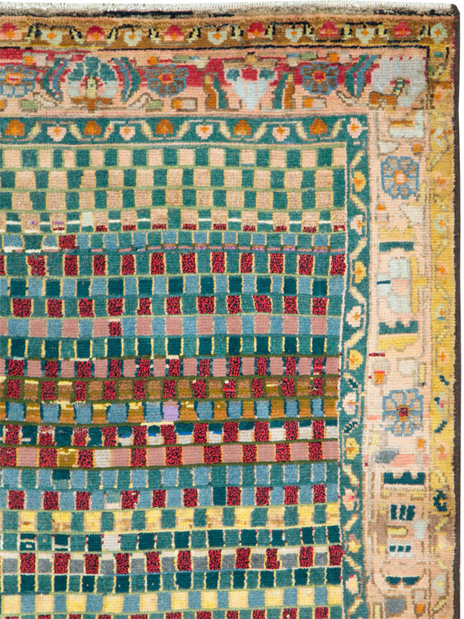 Vintage Persian Modern Style Hamadan Throw Rug, No.27451 - Gss