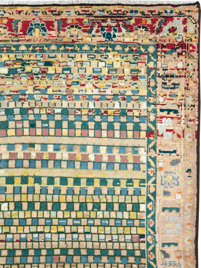 Vintage Persian Modern Style Hamadan Throw Rug, No.27451 - Gss