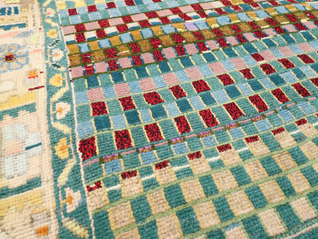 Vintage Persian Modern Style Hamadan Throw Rug, No.27451 - Gss