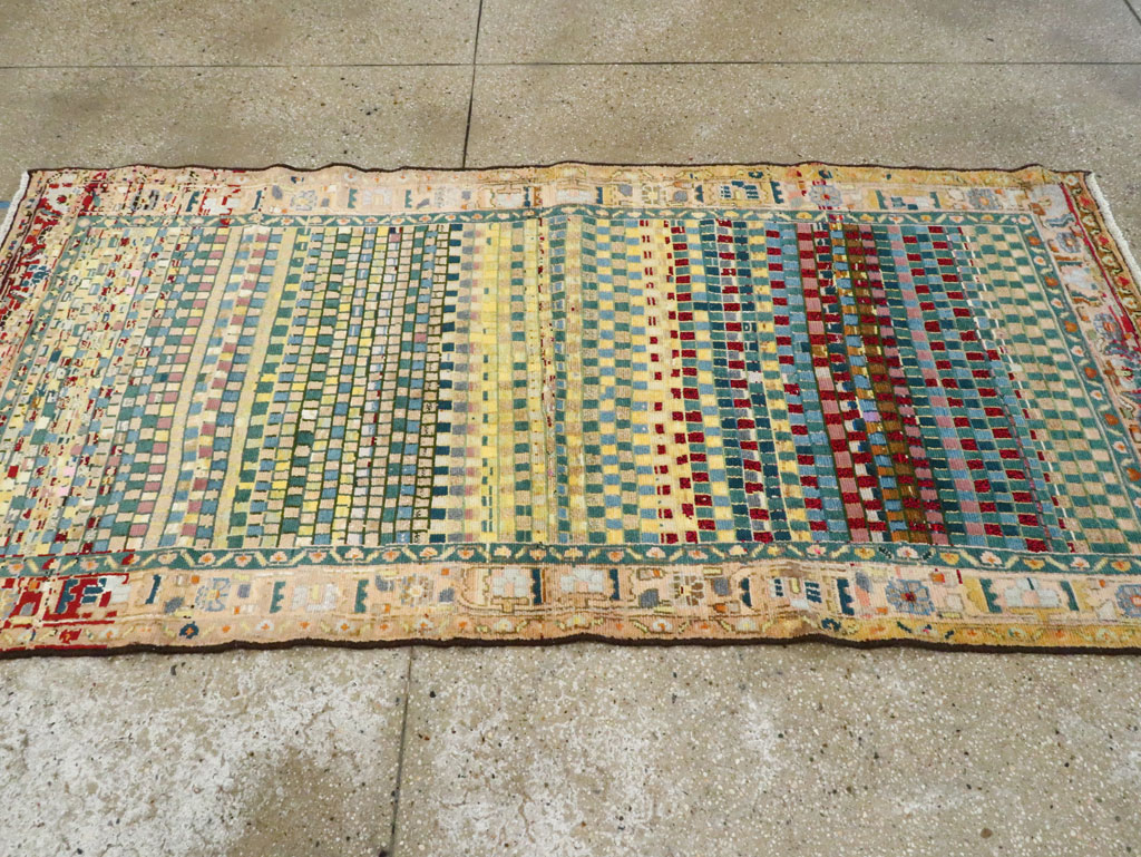Vintage Persian Modern Style Hamadan Throw Rug, No.27451 - Gss