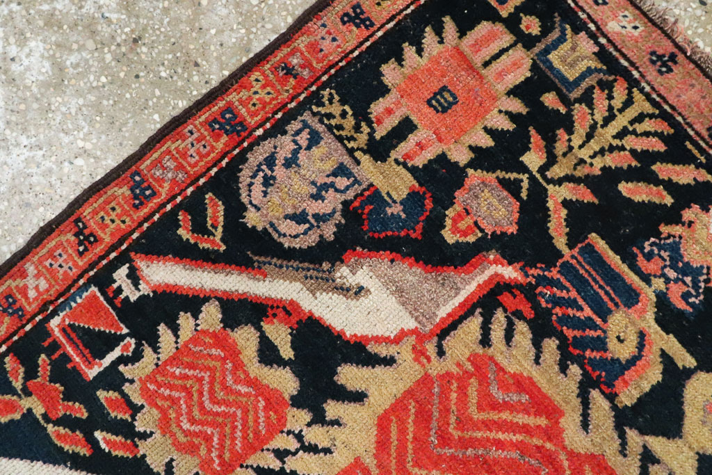 Antique Persian Kurdish Pictorial Rug, No.27470 - Gss