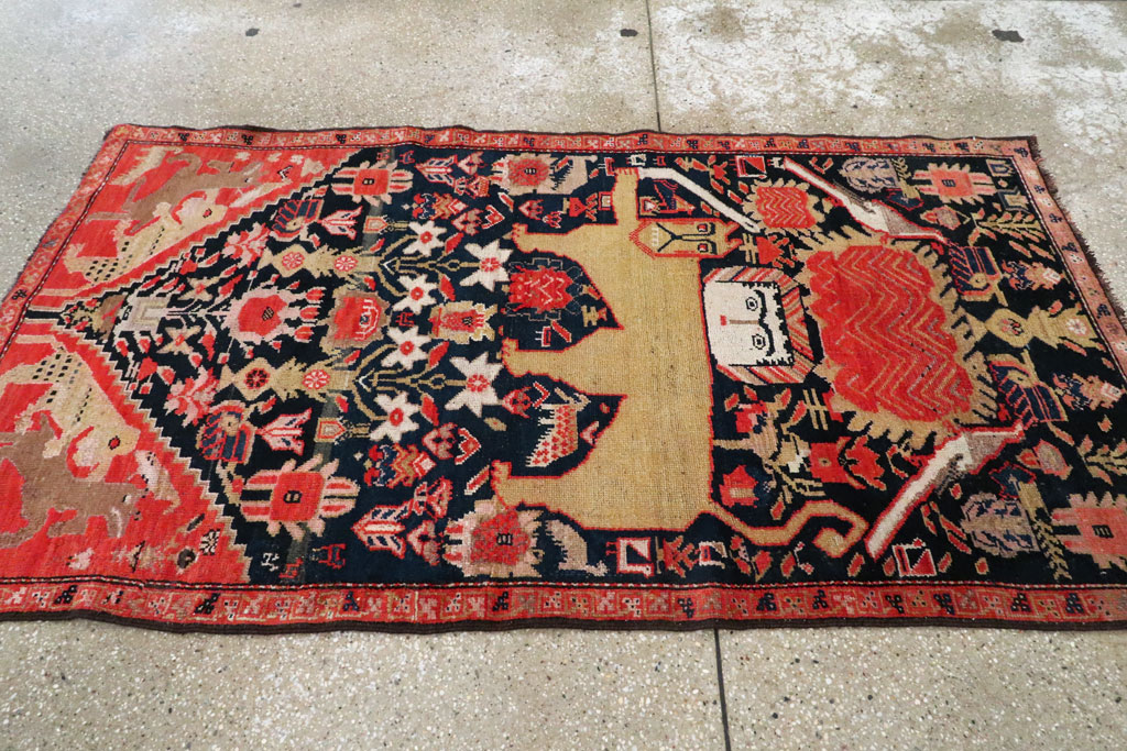 Antique Persian Kurdish Pictorial Rug, No.27470 - Gss