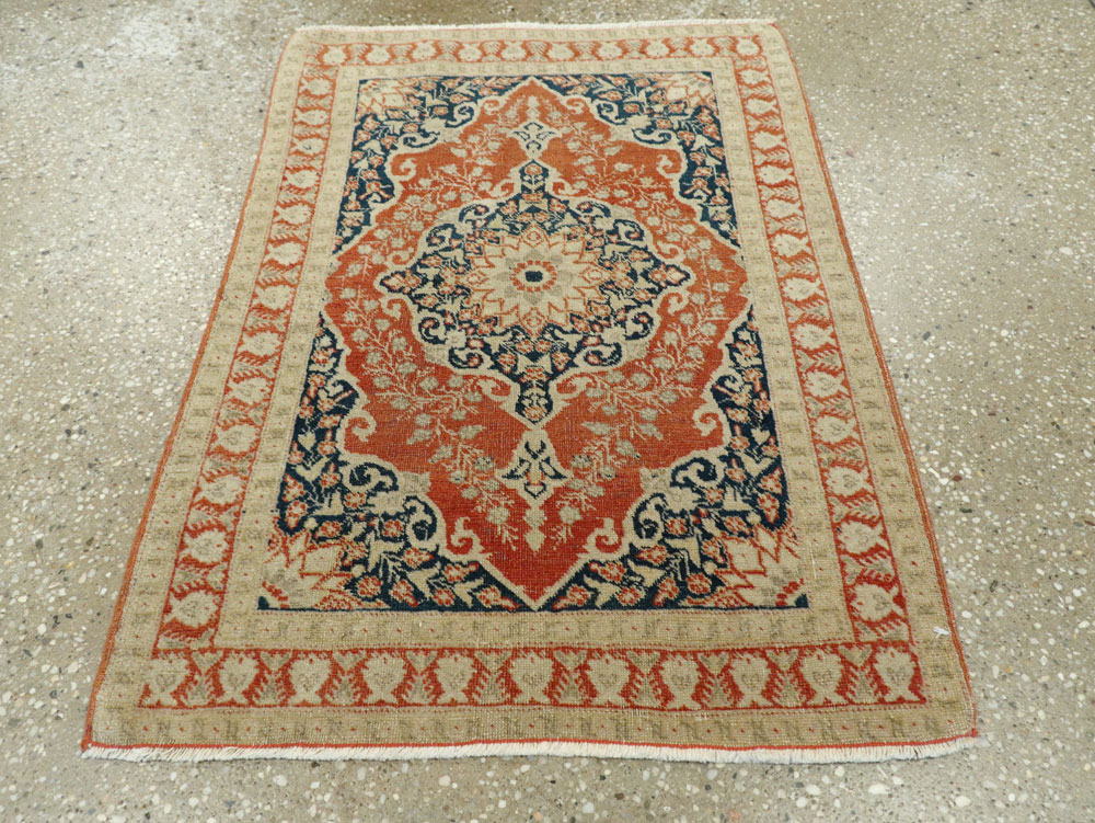 Antique Persian Tabriz Haji Jalili Throw Rug, No.27471 - Gss