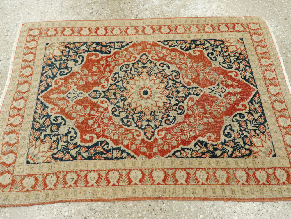 Antique Persian Tabriz Haji Jalili Throw Rug, No.27471 - Gss