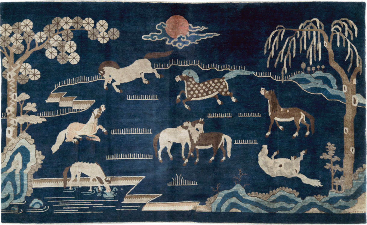 Vintage Chinese Pictorial Accent Rug, No.27477 - Gss