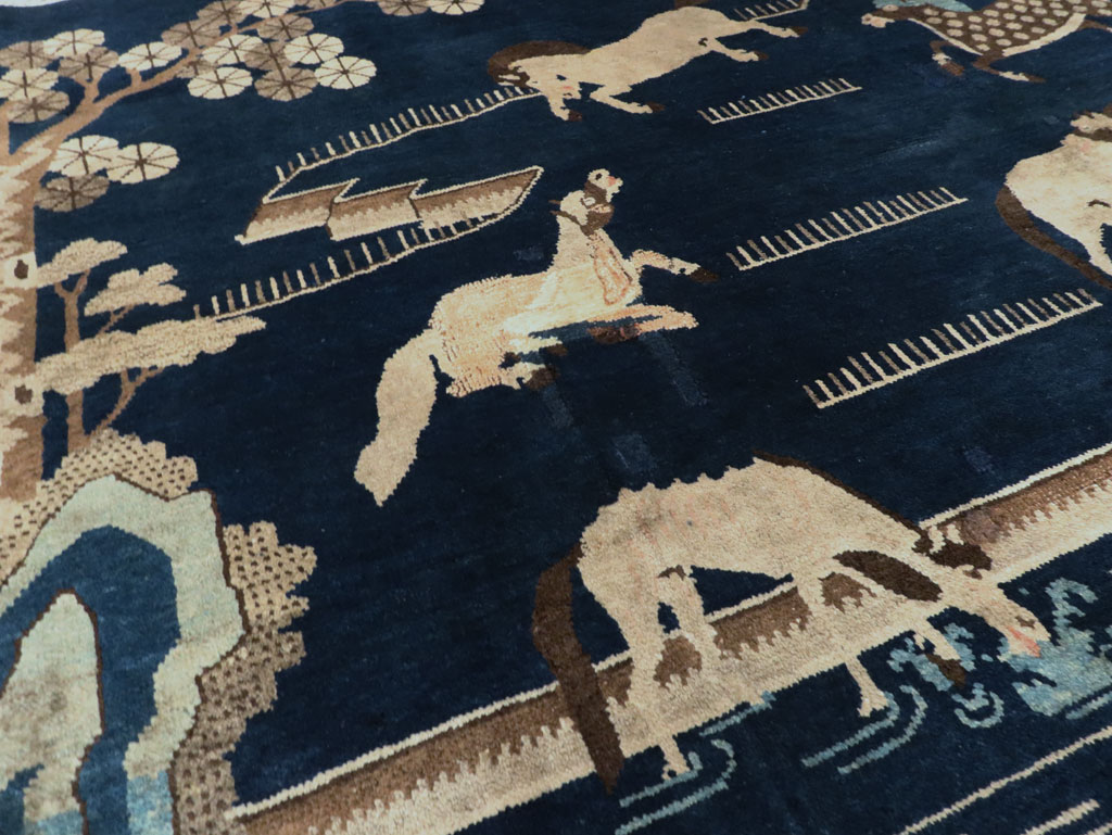 Vintage Chinese Pictorial Accent Rug, No.27477 - Gss