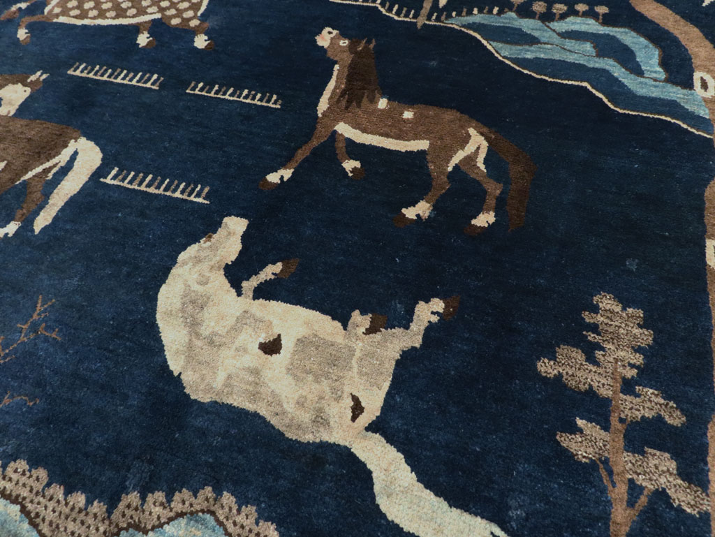 Vintage Chinese Pictorial Accent Rug, No.27477 - Gss