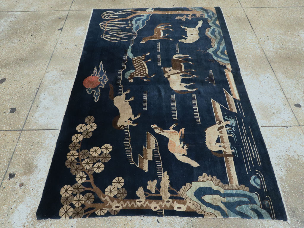 Vintage Chinese Pictorial Accent Rug, No.27477 - Gss
