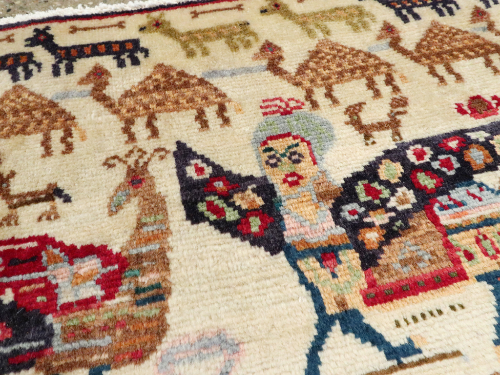 Vintage Persian Baluch Pictorial Rug (Pair: 1 of 2), No.27488 - Gss