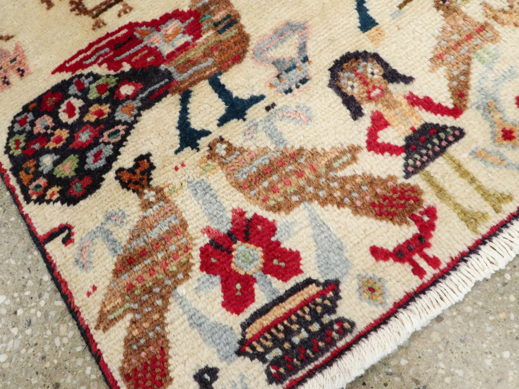 Vintage Persian Baluch Pictorial Rug (Pair: 1 of 2), No.27488 - Gss