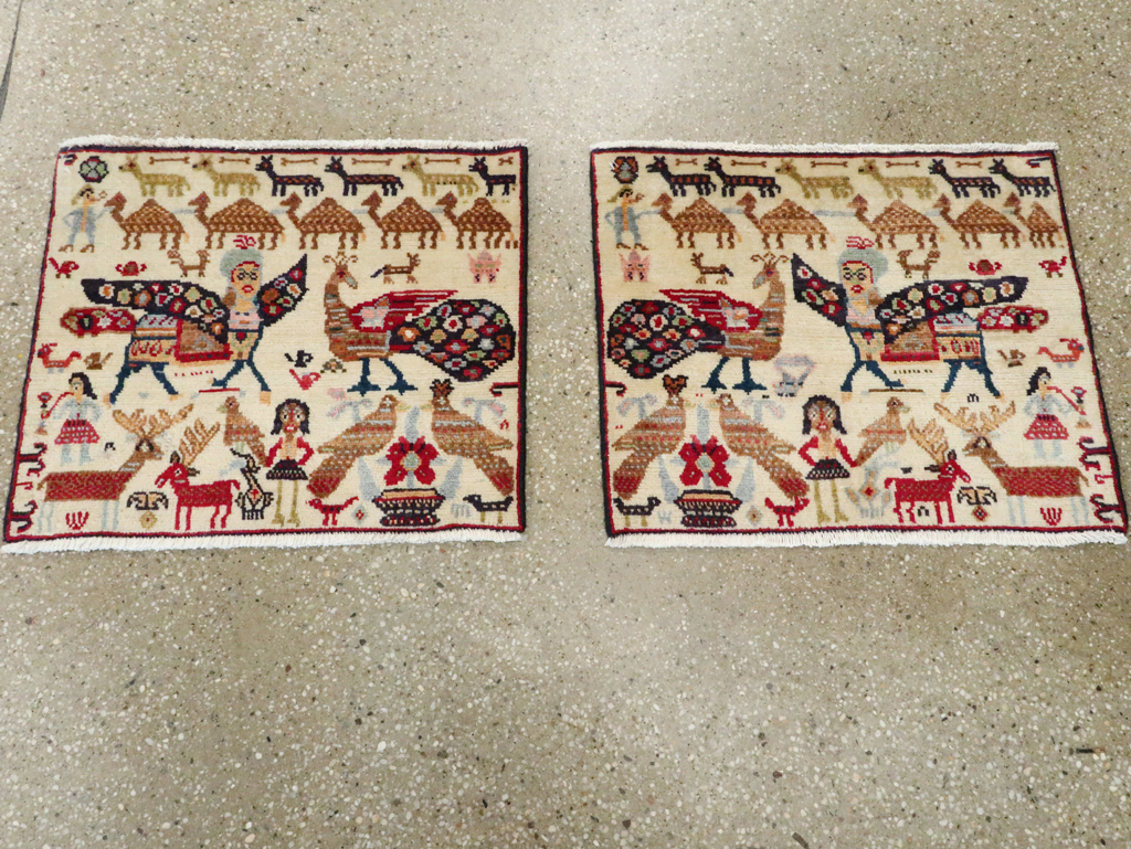 Vintage Persian Baluch Pictorial Rug (Pair: 1 of 2), No.27488 - Gss