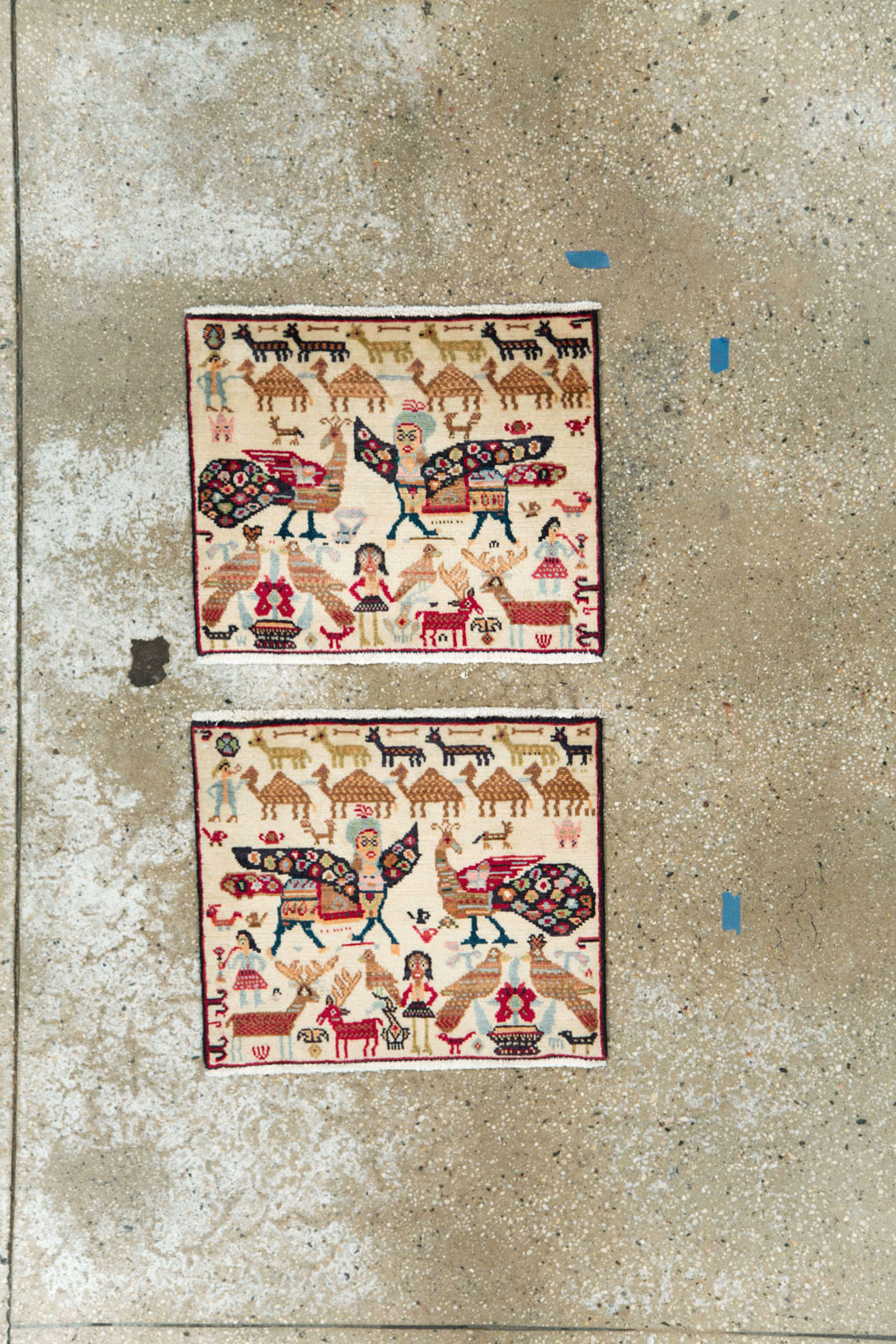Vintage Persian Baluch Pictorial Rug (Pair: 1 of 2), No.27488 - Gss