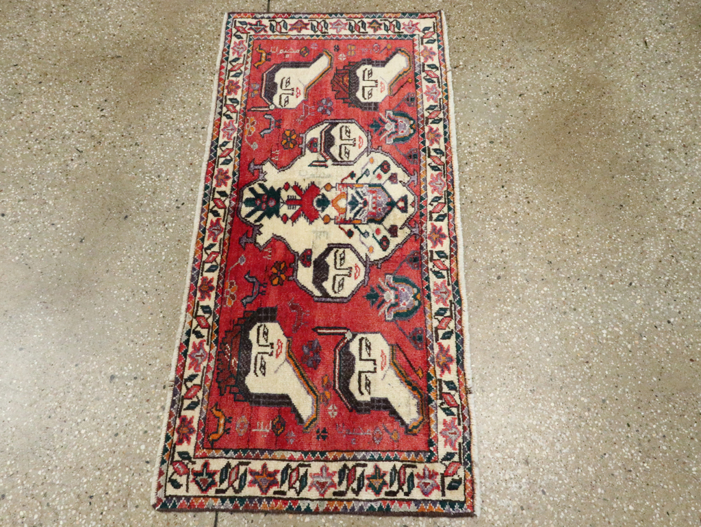 Vintage Persian Hamadan Pictorial Throw Rug (Pair: 1 of 2), No.27489 - Gss