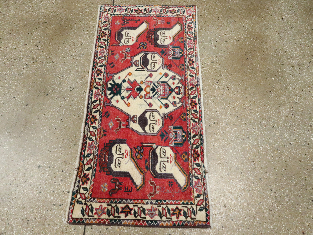 Vintage Persian Hamadan Pictorial Throw Rug (Pair: 2 of 2), No.27490 - Gss
