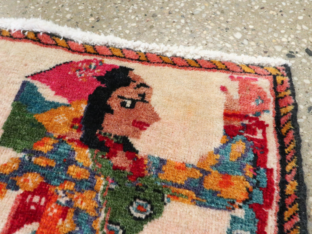 Vintage Persian Shiraz Pictorial Rug, No.27491 - Gss