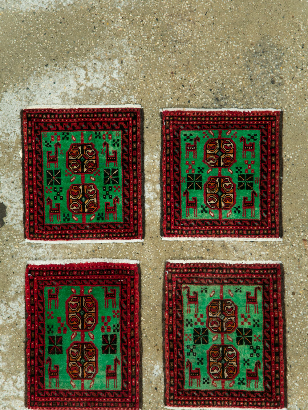 Vintage Persian Baluch Tribal Throw Rug (Pair: 1 of 4), No.27492 - Gss