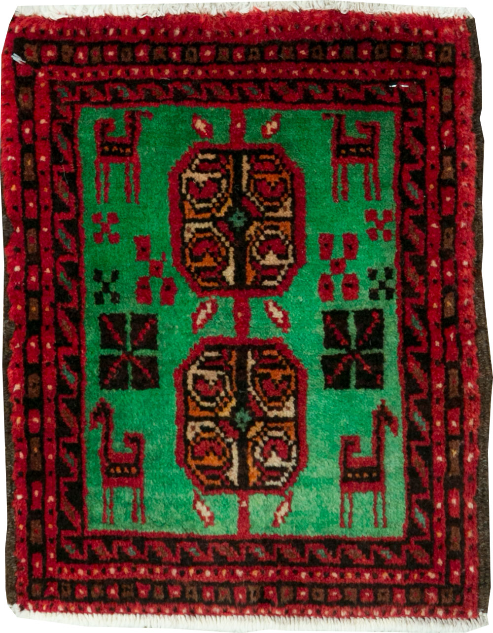 Vintage Persian Baluch Tribal Throw Rug (Pair: 2 of 4), No.27493 - Gss