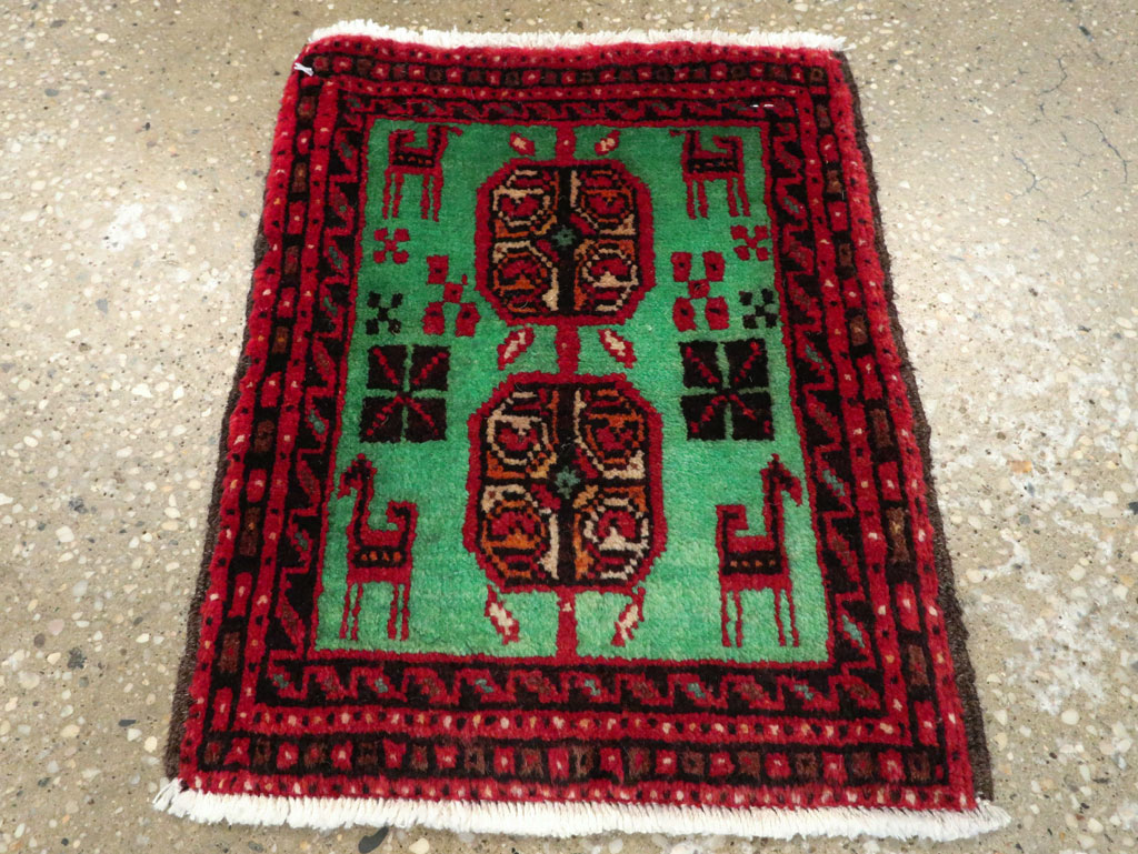 Vintage Persian Baluch Tribal Throw Rug (Pair: 2 of 4), No.27493 - Gss