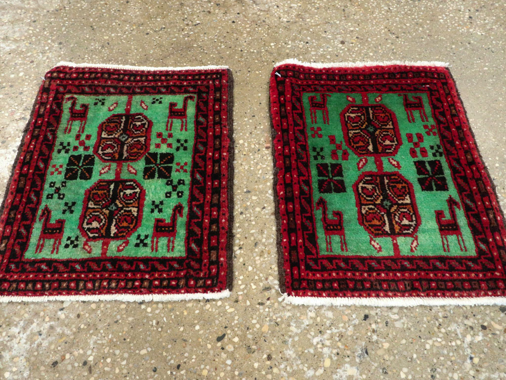Vintage Persian Baluch Tribal Throw Rug (Pair: 4 of 4), No.27495 - Gss