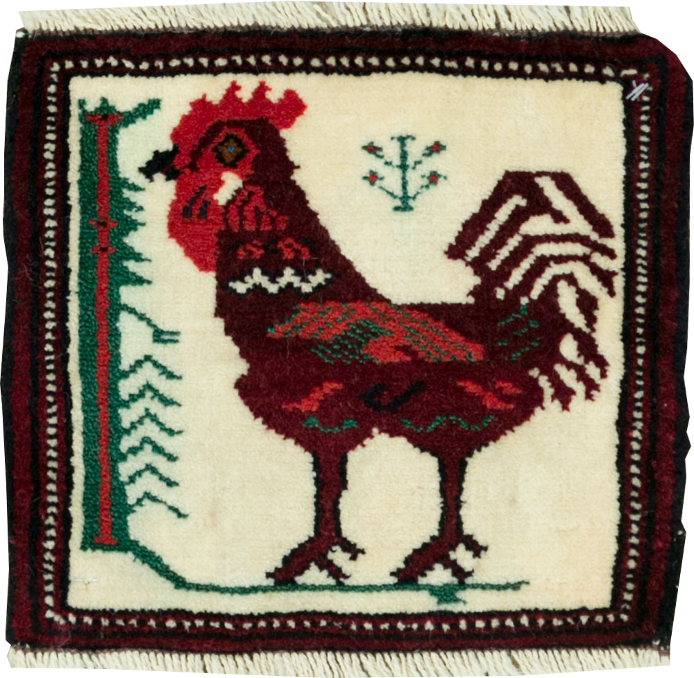 Vintage Persian Pictorial Baluch Rug (Pair: 1 of 2), No.27496 - Gss