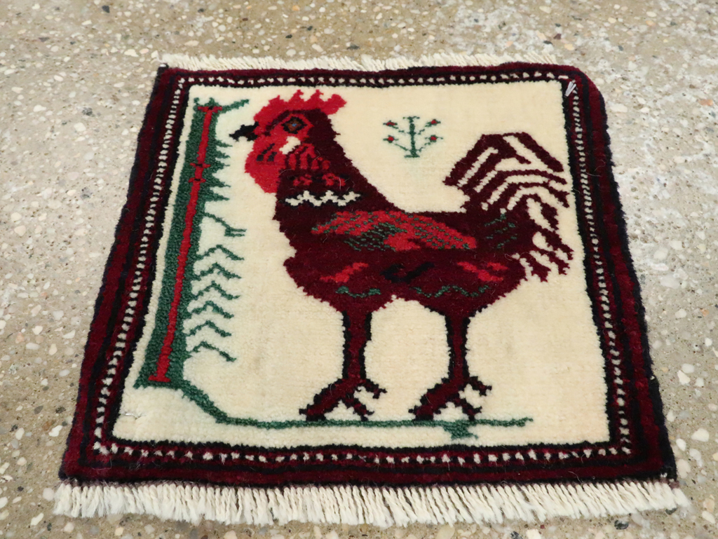 Vintage Persian Pictorial Baluch Rug (Pair: 1 of 2), No.27496 - Gss