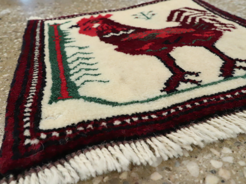 Vintage Persian Pictorial Baluch Rug (Pair: 1 of 2), No.27496 - Gss