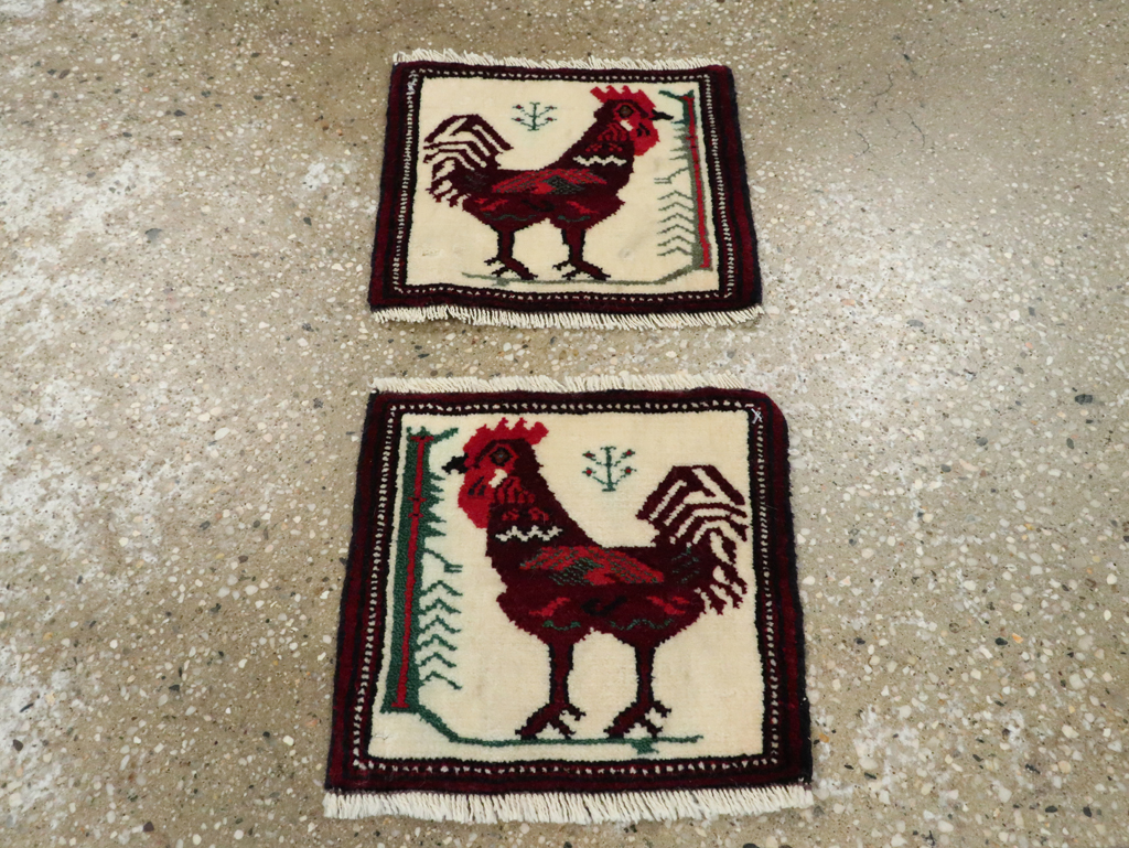 Vintage Persian Pictorial Baluch Rug (Pair: 1 of 2), No.27496 - Gss