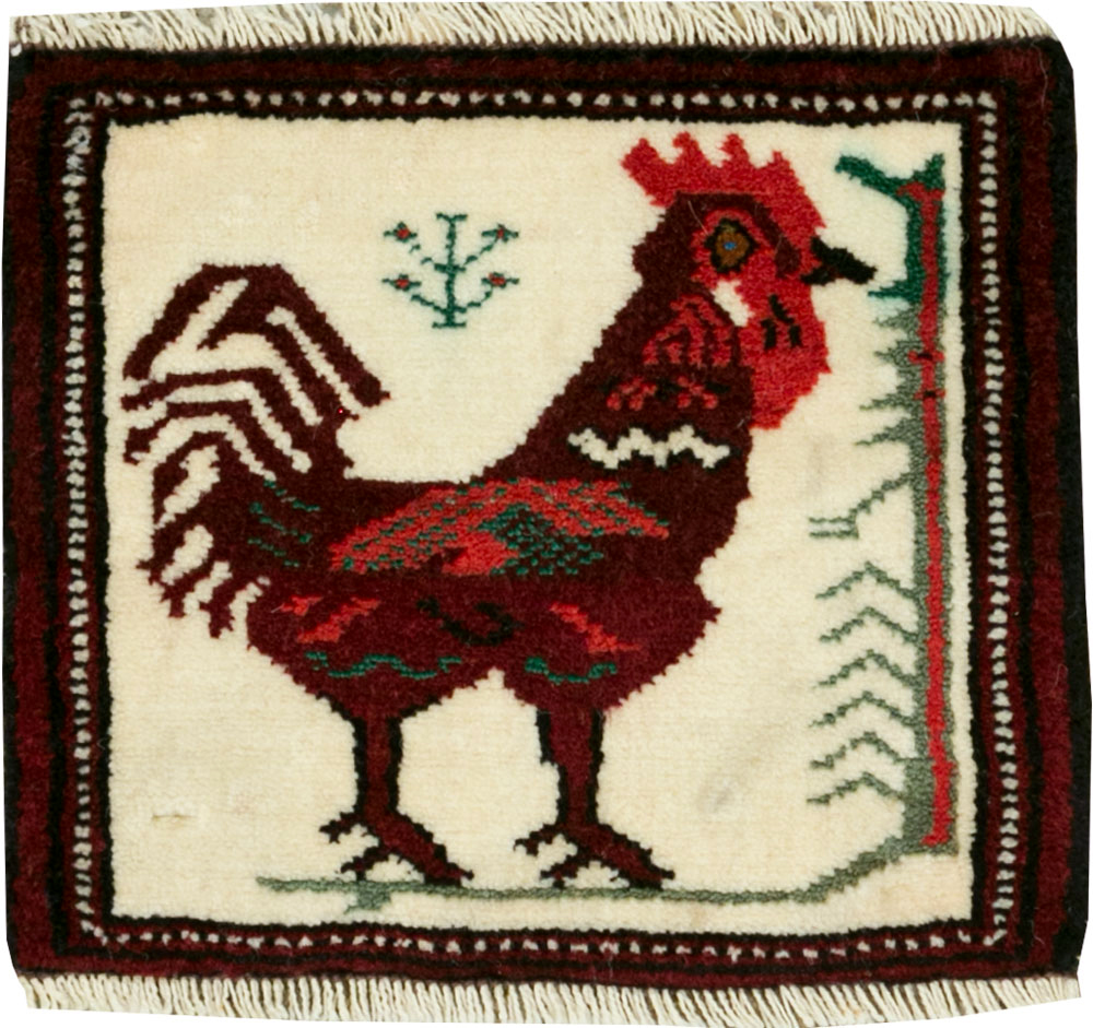 Vintage Persian Pictorial Baluch Rug (Pair: 2 of 2), No.27497 - Gss