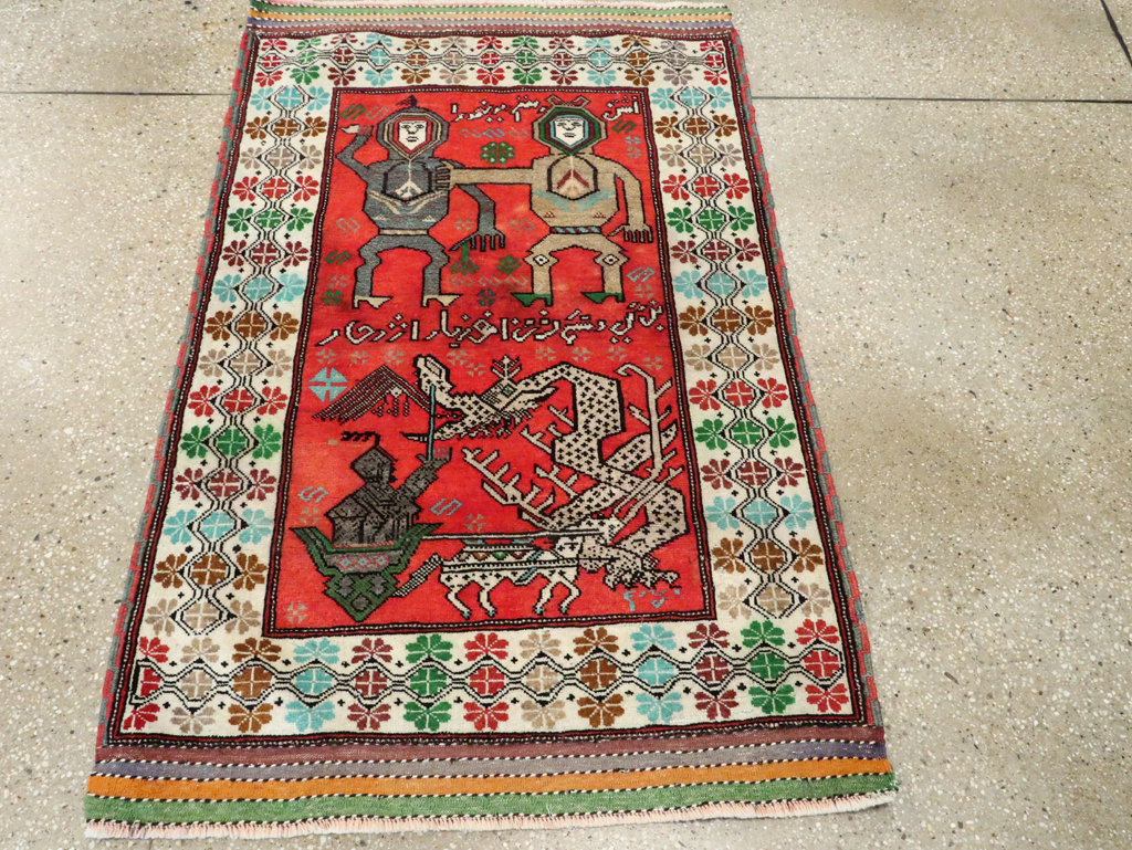 Tribal Persian Baluchi Pictorial Rug, No.27499 - Gss