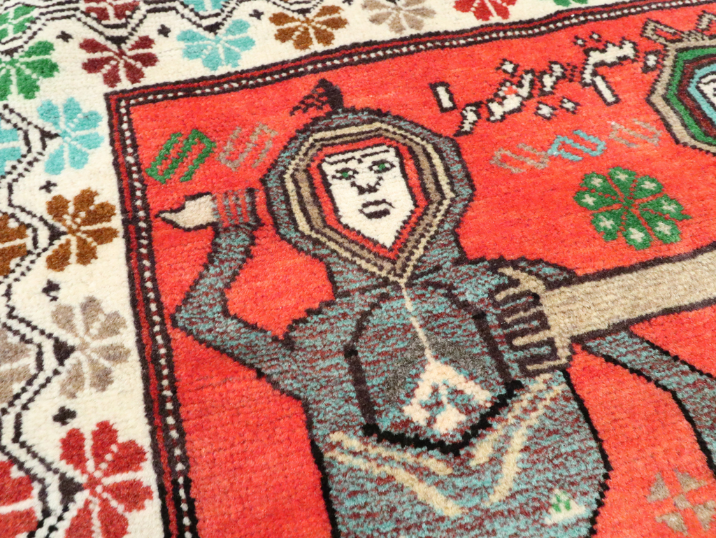 Tribal Persian Baluchi Pictorial Rug, No.27499 - Gss