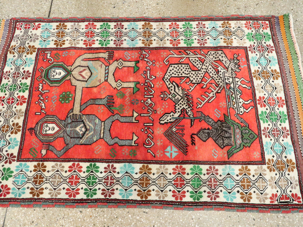 Tribal Persian Baluchi Pictorial Rug, No.27499 - Gss