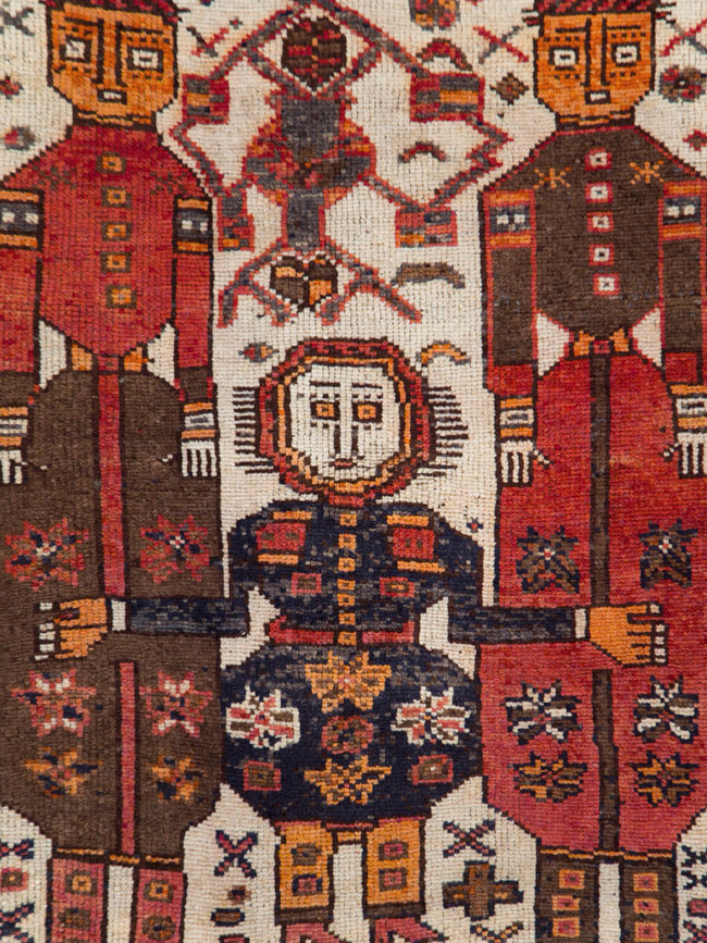 Vintage  Persian Bakhtiari Pictorial Carpet, No.27502 - Gss