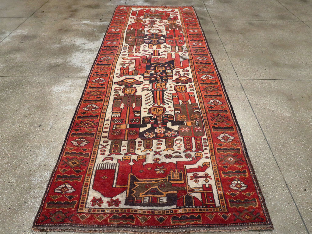 Vintage  Persian Bakhtiari Pictorial Carpet, No.27502 - Gss