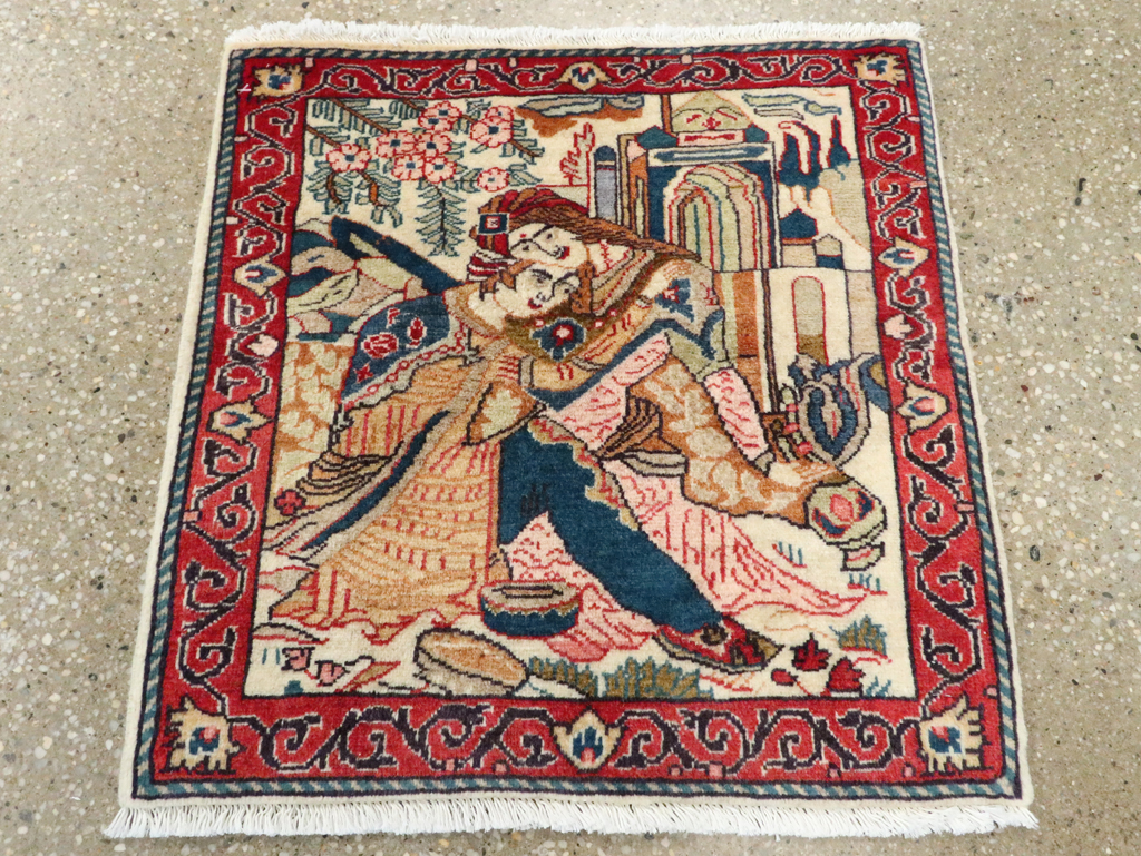 Vintage Persian Tabriz Pictorial Rug (Pair: 1 of 2), No.27505 - Gss