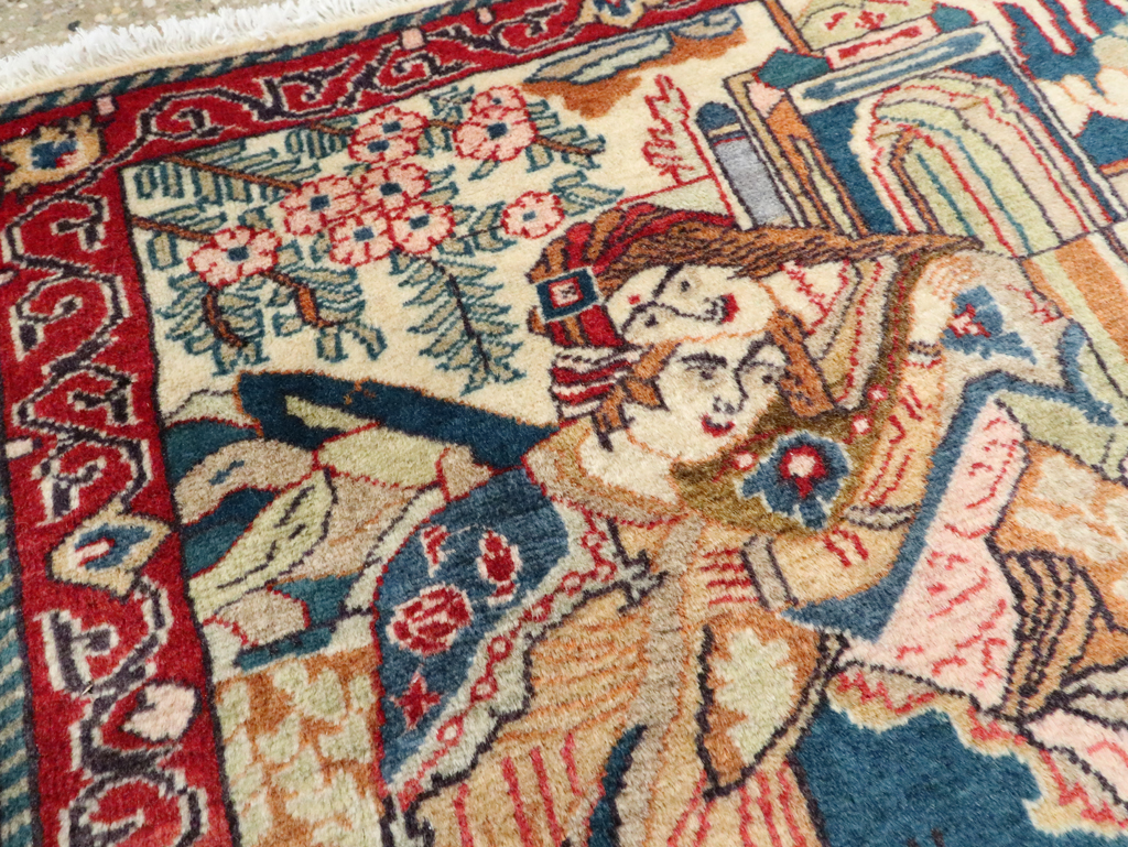 Vintage Persian Tabriz Pictorial Rug (Pair: 1 of 2), No.27505 - Gss