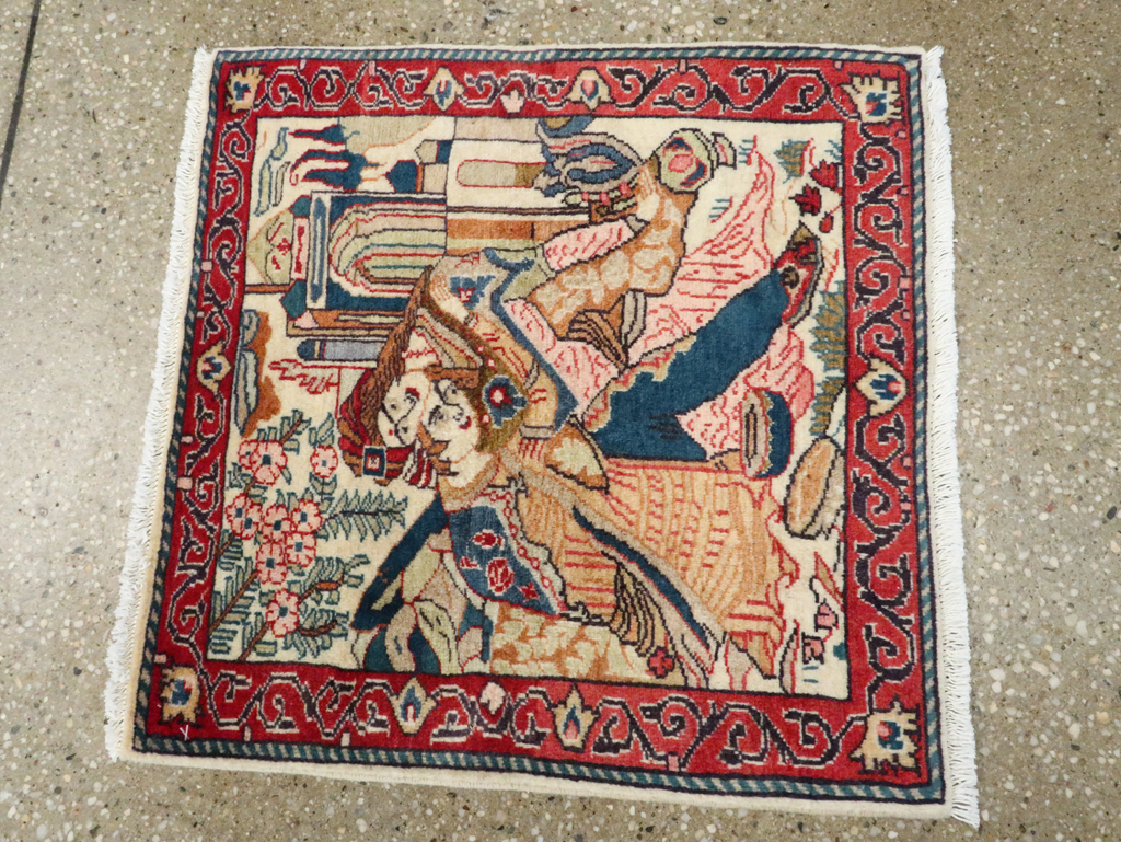 Vintage Persian Tabriz Pictorial Rug (Pair: 1 of 2), No.27505 - Gss