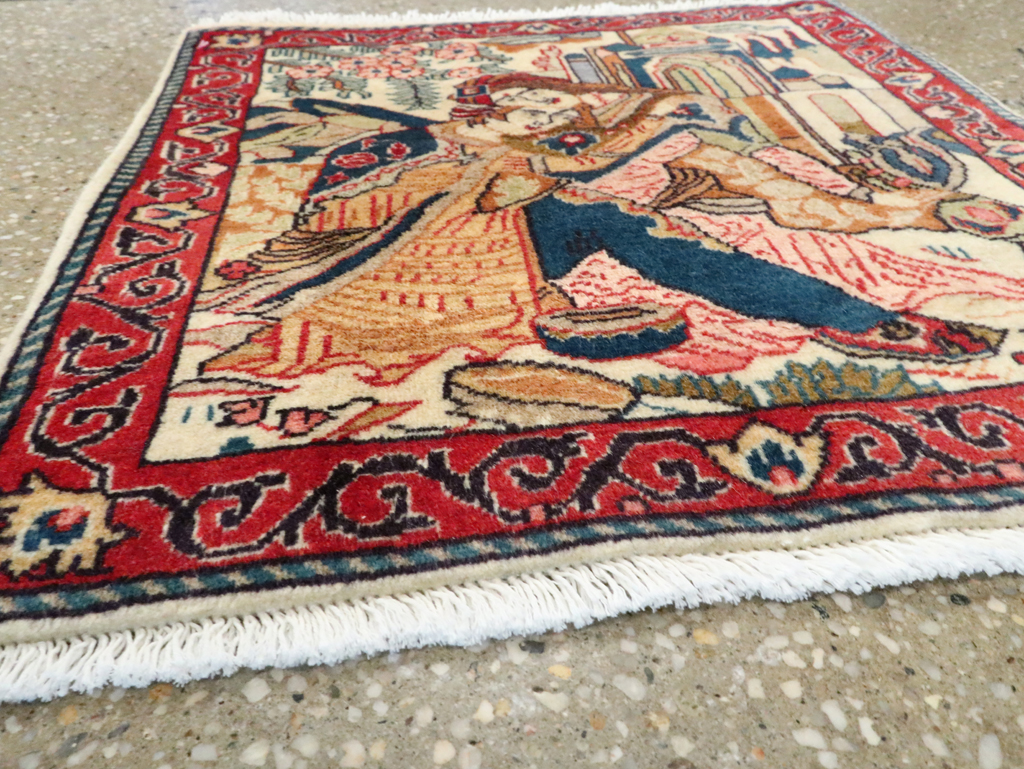 Vintage Persian Tabriz Pictorial Rug (Pair: 1 of 2), No.27505 - Gss