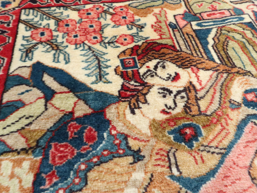 Vintage Persian Tabriz Pictorial Rug (Pair: 2 of 2), No.27506 - Gss