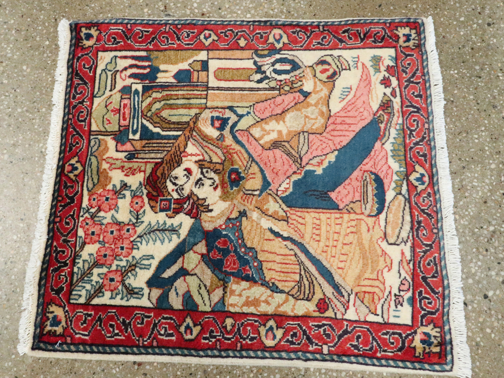 Vintage Persian Tabriz Pictorial Rug (Pair: 2 of 2), No.27506 - Gss