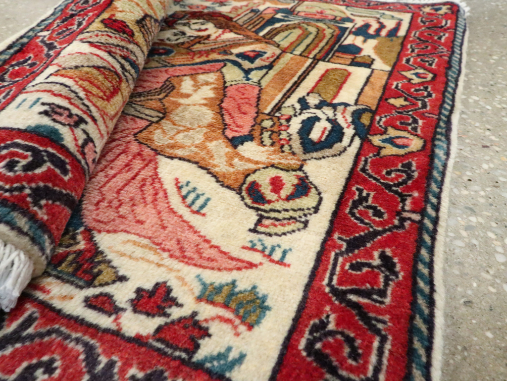 Vintage Persian Tabriz Pictorial Rug (Pair: 2 of 2), No.27506 - Gss