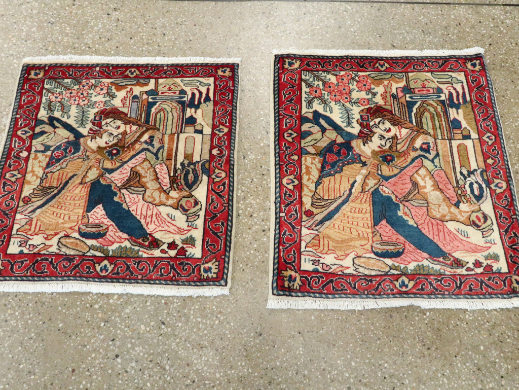 Vintage Persian Tabriz Pictorial Rug (Pair: 2 of 2), No.27506 - Gss