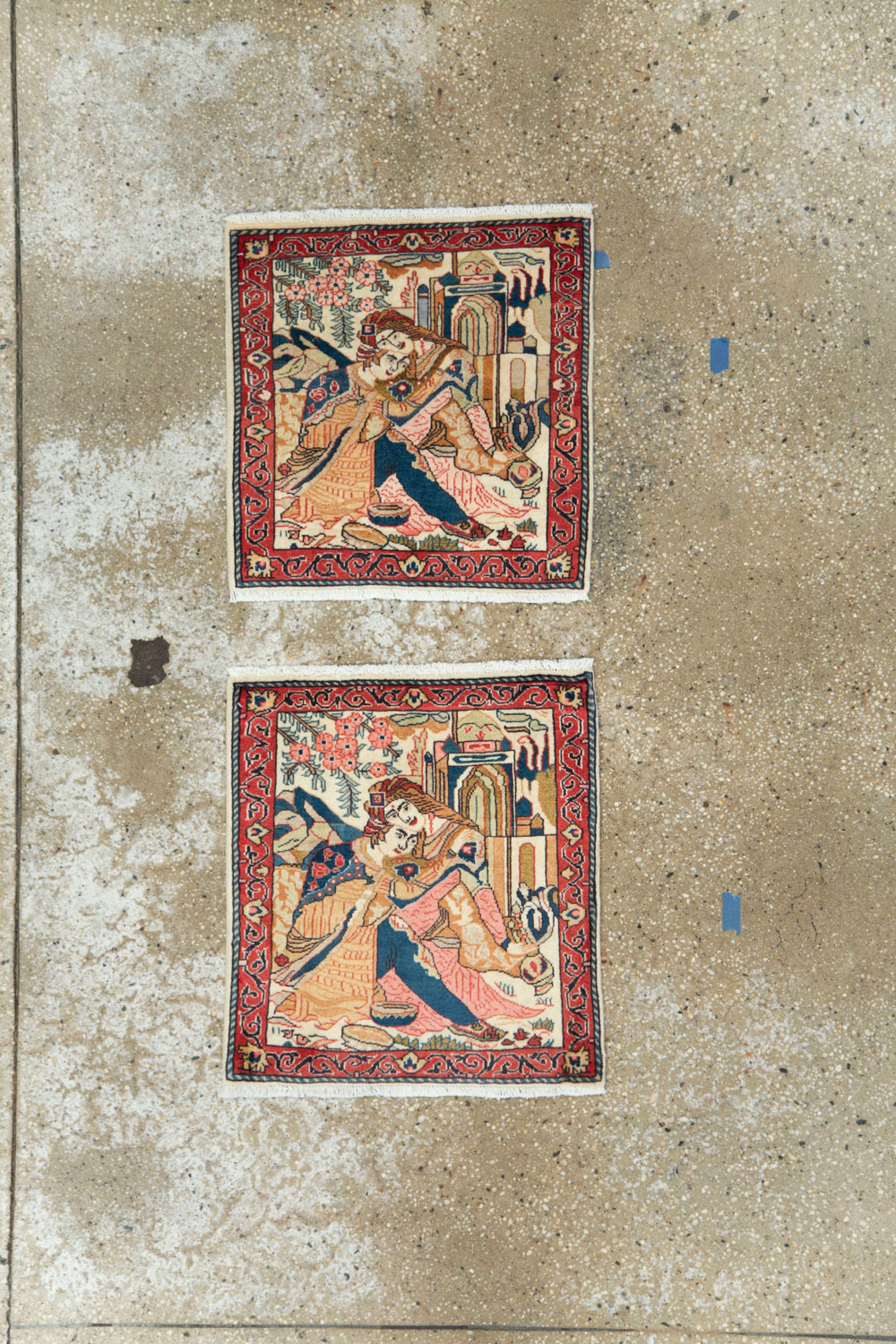 Vintage Persian Tabriz Pictorial Rug (Pair: 2 of 2), No.27506 - Gss