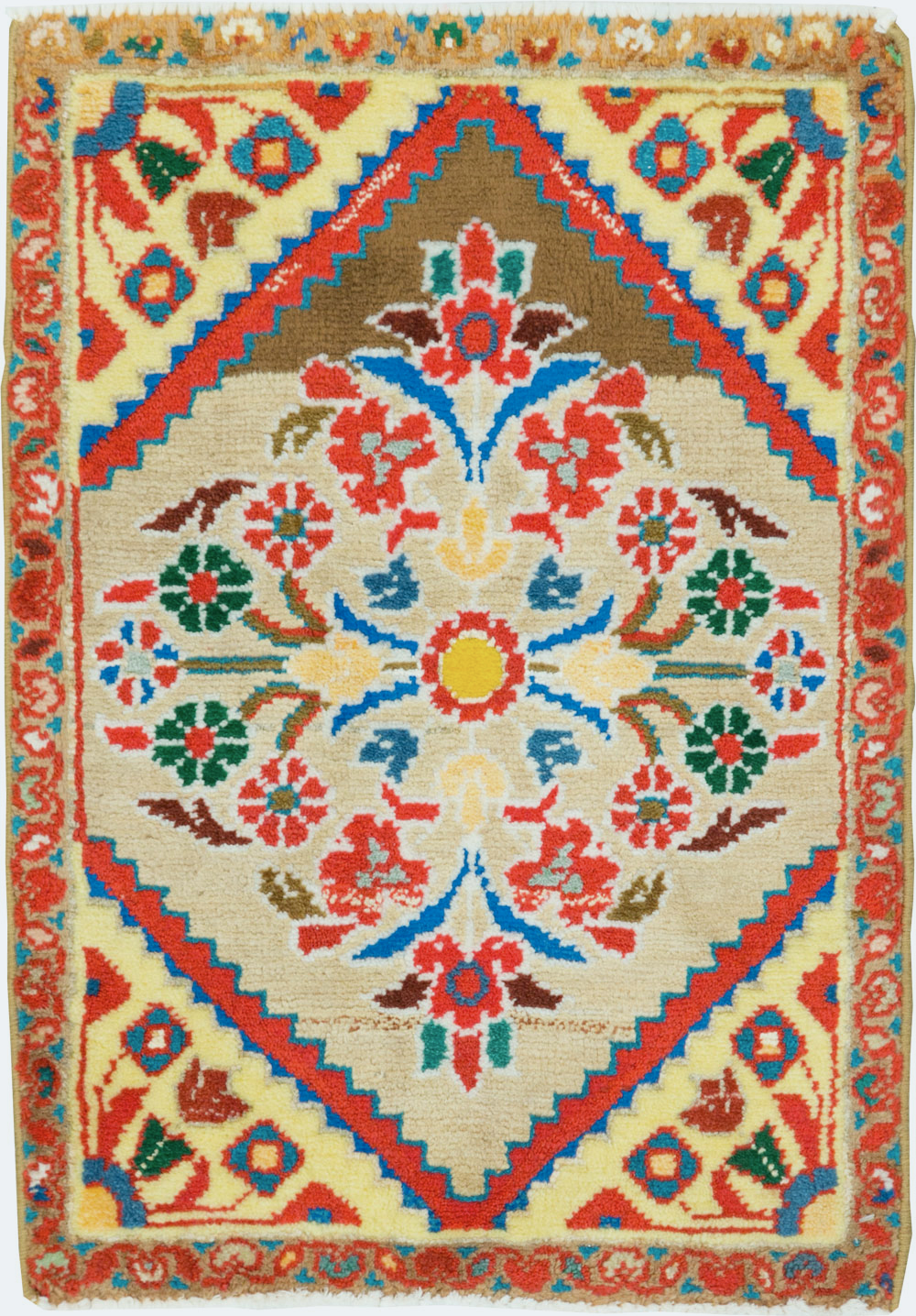Vintage Persian Mahal Throw Rug (Pair: 2 of 2), No.27510 - Gss