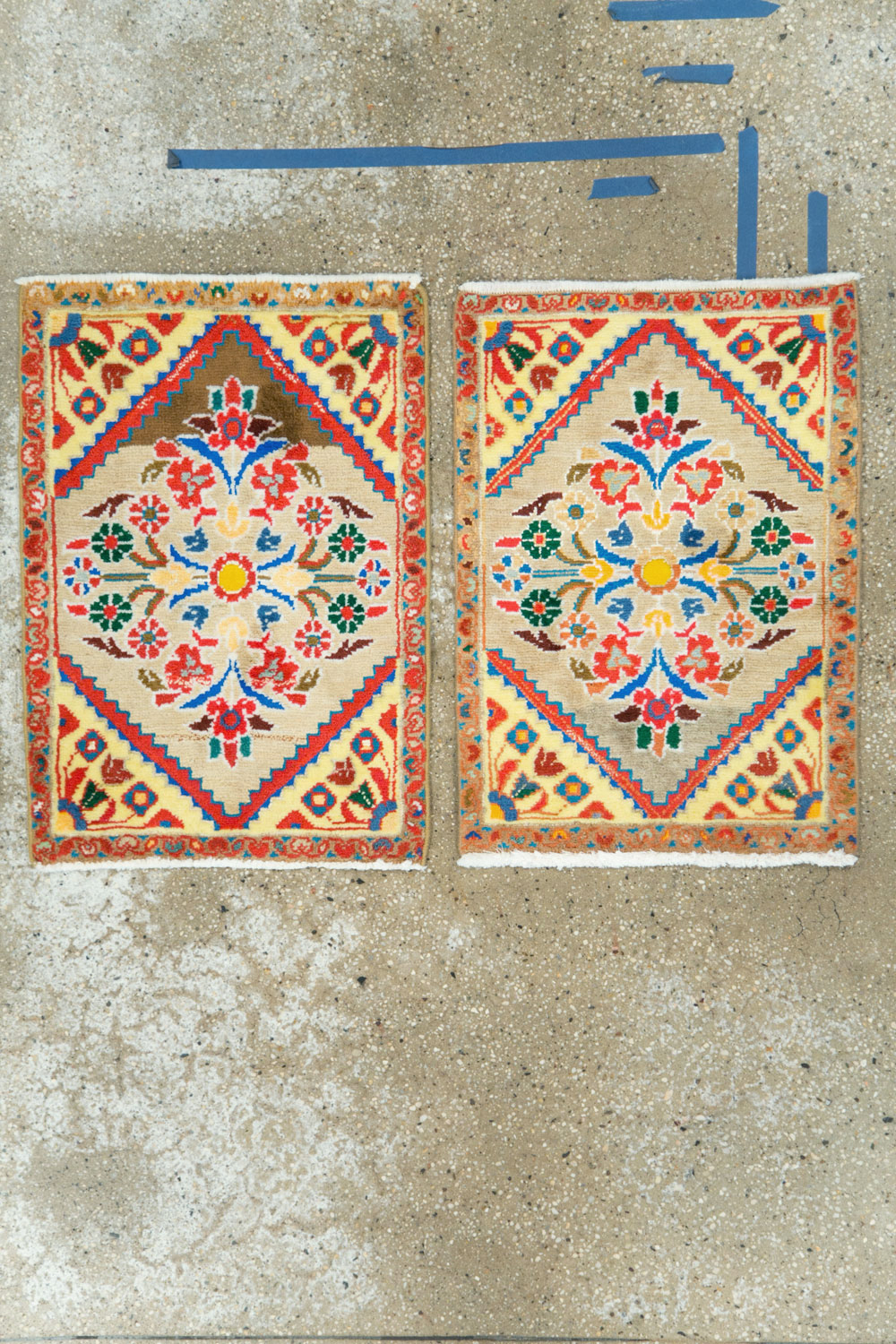 Vintage Persian Mahal Throw Rug (Pair: 2 of 2), No.27510 - Gss